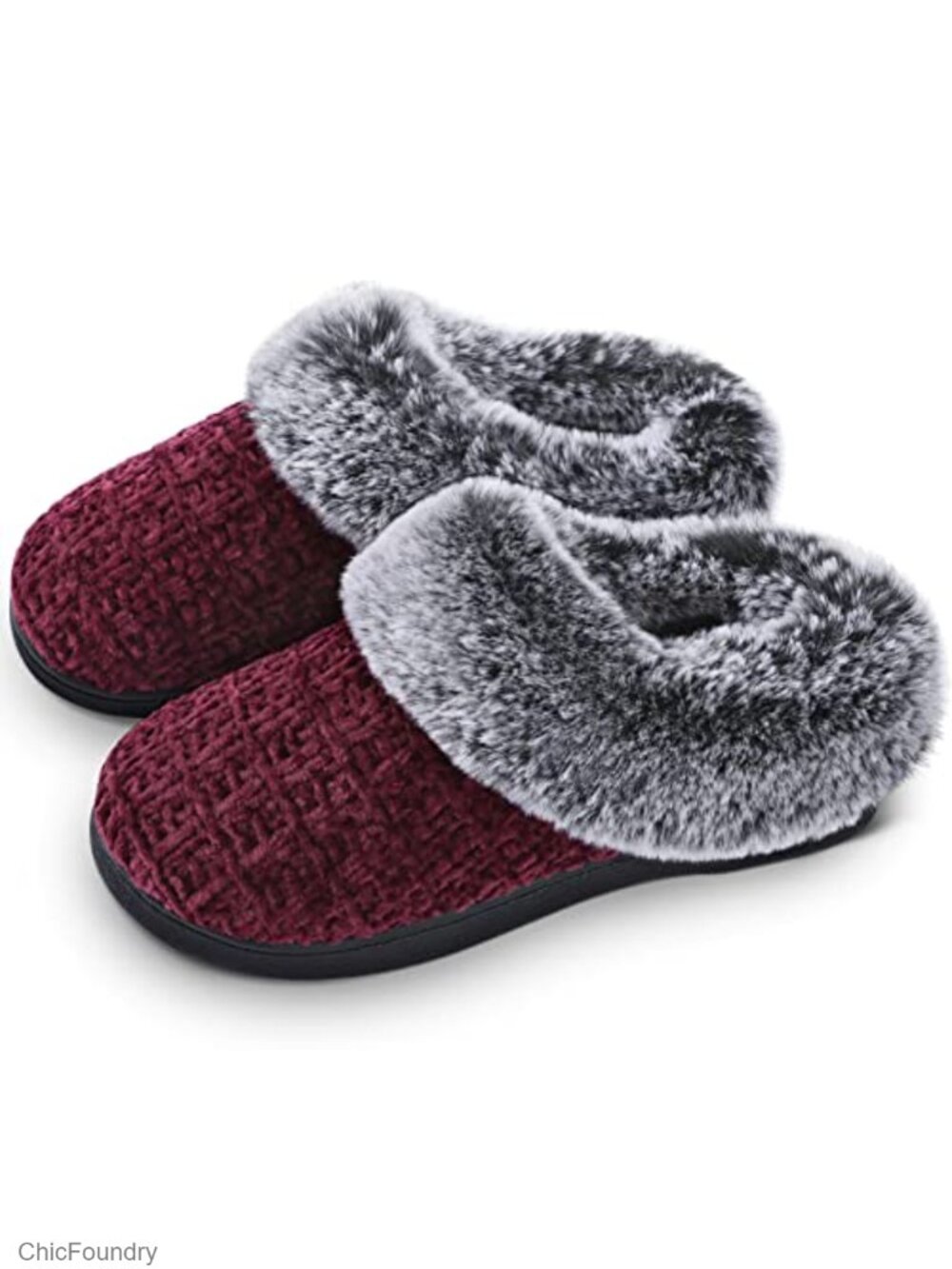 Women's Memory Foam Mocc Micro Suede Faux Fur Lined Slip On House Shoes